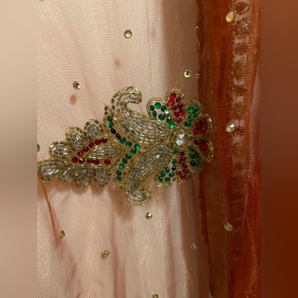 🧡 Beautiful Hand Embellished Sheer Long Sequin Robe 🧡 - Picture 6 of 8